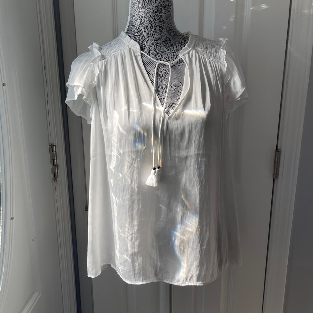 PAIGE Laramie Flutter-Sleeve Top blouse size Small - Picture 4 of 12